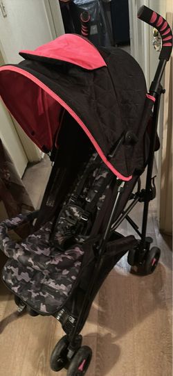 Black and Pink Baby stroller umbrella type