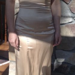 New Sexy Silk Formal Party Dress Nude Size 2 S Or XS