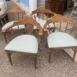 Set Of 4 Vintage English Tavern Chairs, Very Sturdy,
