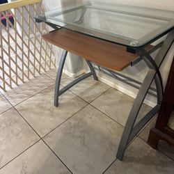 Glass Metal And Wood Desk