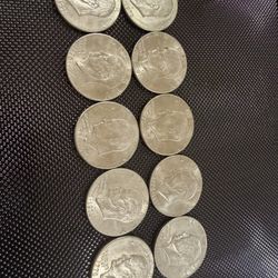 Eisenhower Liberty Bell Moon Silver One Dollar US Bicentennial Coin (10) Lot