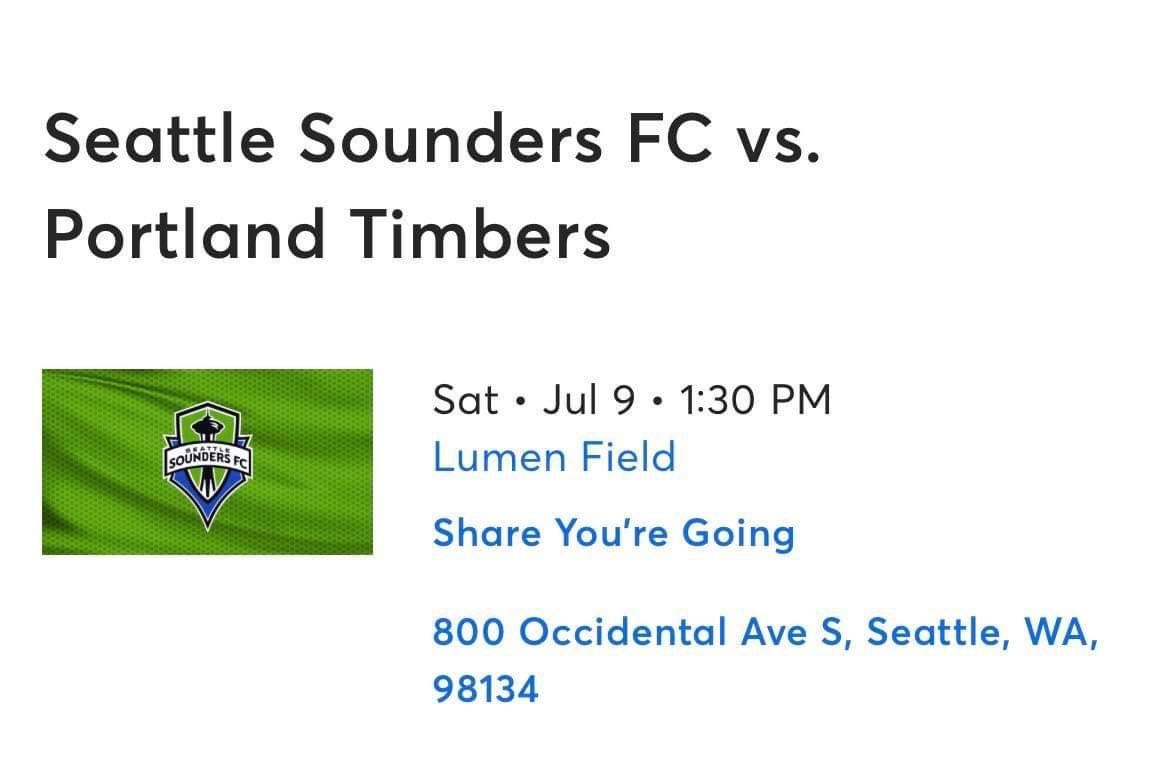 Sounders Ticket For This Saturday