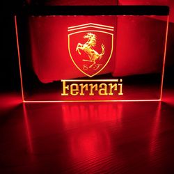 FERRARI LED NEON RED LIGHT SIGN 8x12