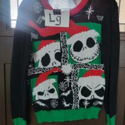 Jack Skellington  Christmas Ugly Sweaters Child Large