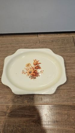 Vintage 1930s Crooksville China Co. Serving Platter - Pantry BAK-IN Ware (Pattern 1139)