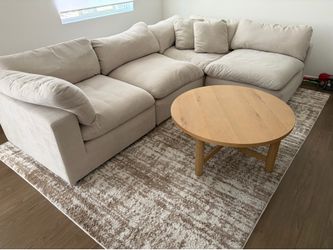 Cloud like sofa , rug , coffee table