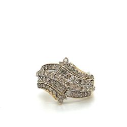 10kt Gold 5 Row Diamond Ring 2ctw 5.90grams Size 8 1/4 164339 1