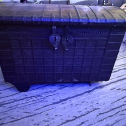 Antique Wooden Dowry Chest / hope chest -Storage Trunk – Iron-Bound teak- Handcrafted