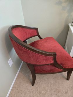 2pcs Burgundy chairs, well made with hickory wood. Both For $40