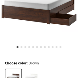 IKEA Queen bed frame w/storage drawers