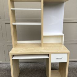 IKEA Mikael Computer Desk with Hutch & Magnetic Whiteboard