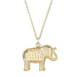 Anna Beck large elephant necklace 18k gold Plated charm long. Balinese Handmade