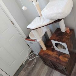 Cat Litter Box And Play Tower