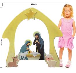 😀 Holy Family Scene | Nativity Scene | The Birth of Jesus | Nativity Set | Yard Decoration for Holiday Xmas Outdoor Lawn Christmas Eve Decor, Easy to