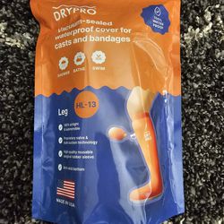 DryPro Vacuum-Sealed Waterproof Cover for Casts and Bandages Half LEG SMALL
New Sealed Waterproof Leg Cast Cover SMALL half Leg
DryCorp Waterproof Leg