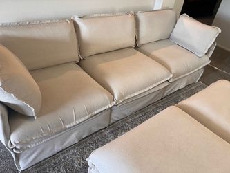Anabei 5-piece modular cloud couch, 2 arm chairs, 2 ottomans