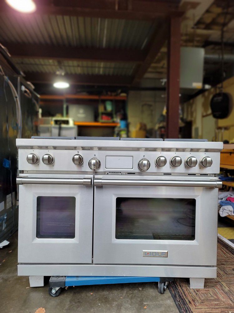 Wolf 48in Dual Fuel Range Double Oven Natural Gas Convection Ovens
