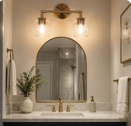Modern Gold 3-Light Bathroom Vanity Light – $25