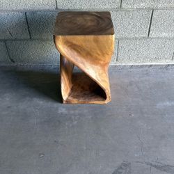 Solid Wood Twist End Table 