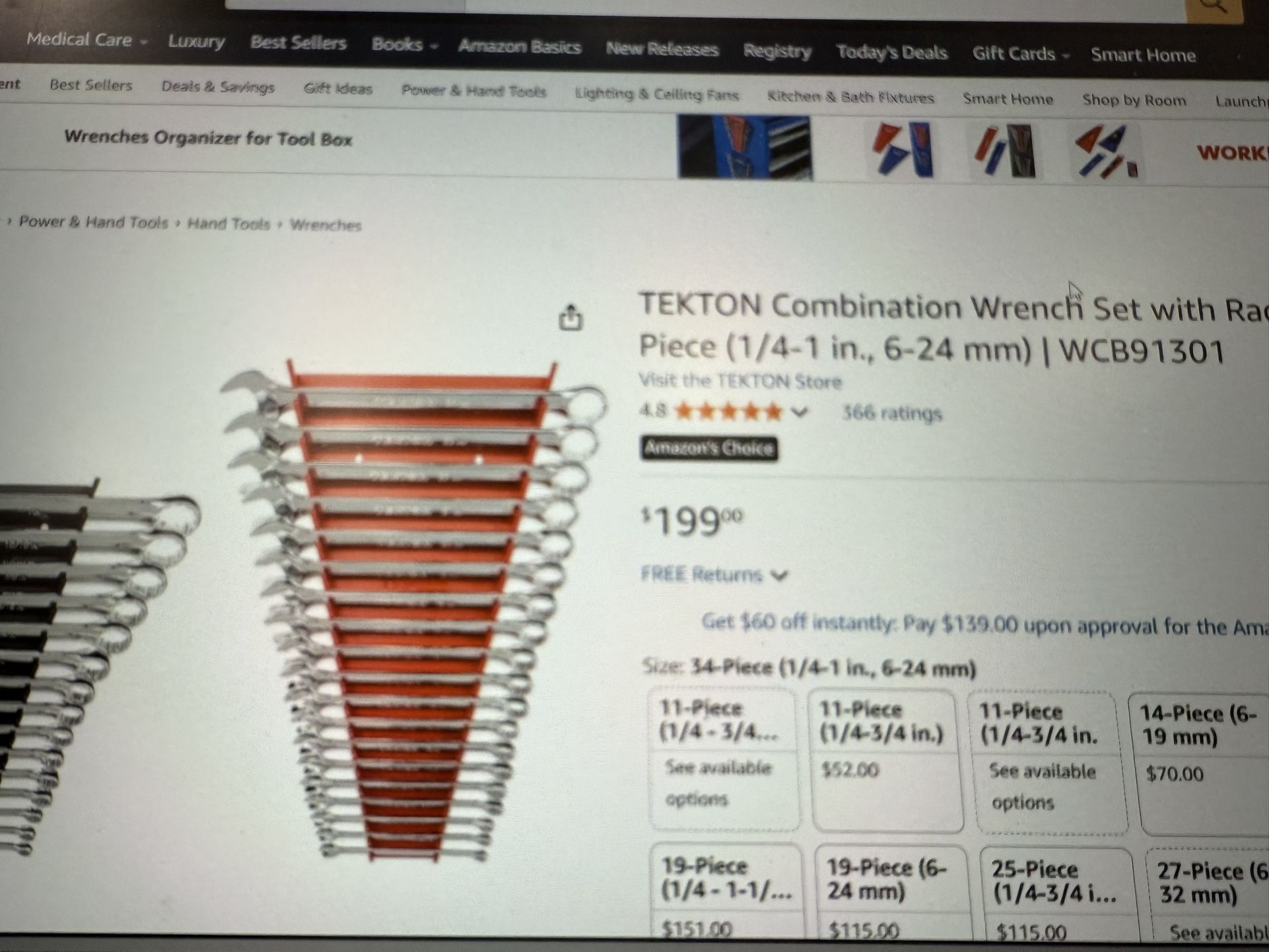 TEKTON Combination Wrench Set with Ra Piece (1/4-1 in., 6-24 mm) | WCB91301