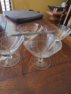 Four dessert glasses