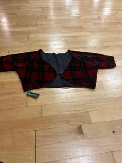 Ralph Lauren red and black plaid cropped bolero jacket