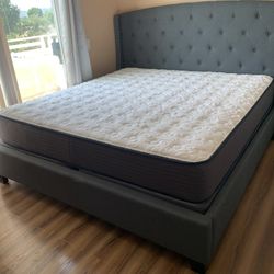 New In Box King Bed Frame With Mattress (Read Description Below)