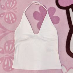Garage White Halter Top - Size: XS