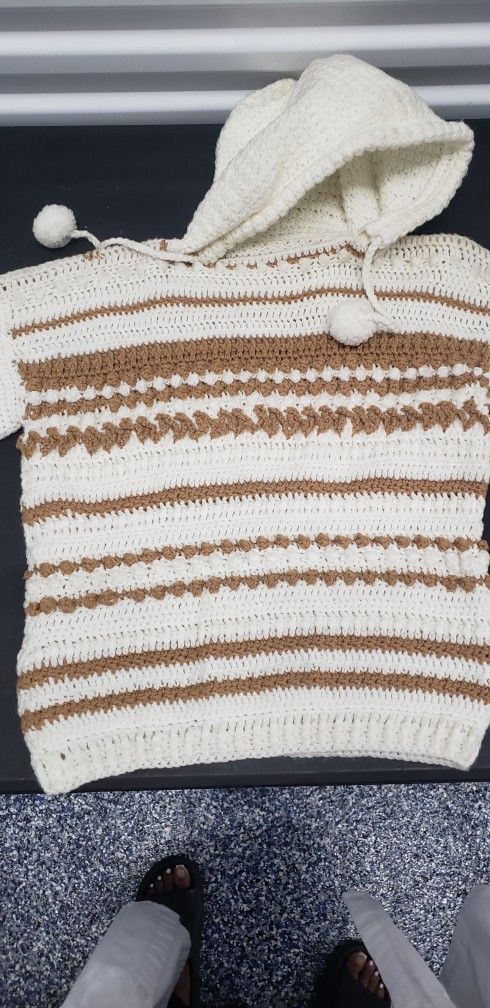 Beautiful CROCHET Medium Sweater Hand Made