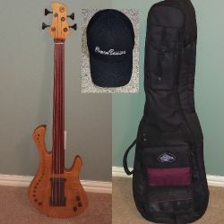 Custom Tom Clement 4 String "PHOENIX #195"  Bass + Hat + World Tour Dual Gig Bag