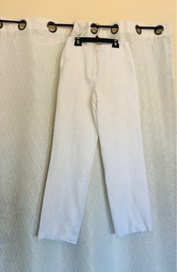 White Straight-Leg Dress Pants