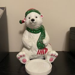 PartyLite Beary Merry Jar Candle Holder 