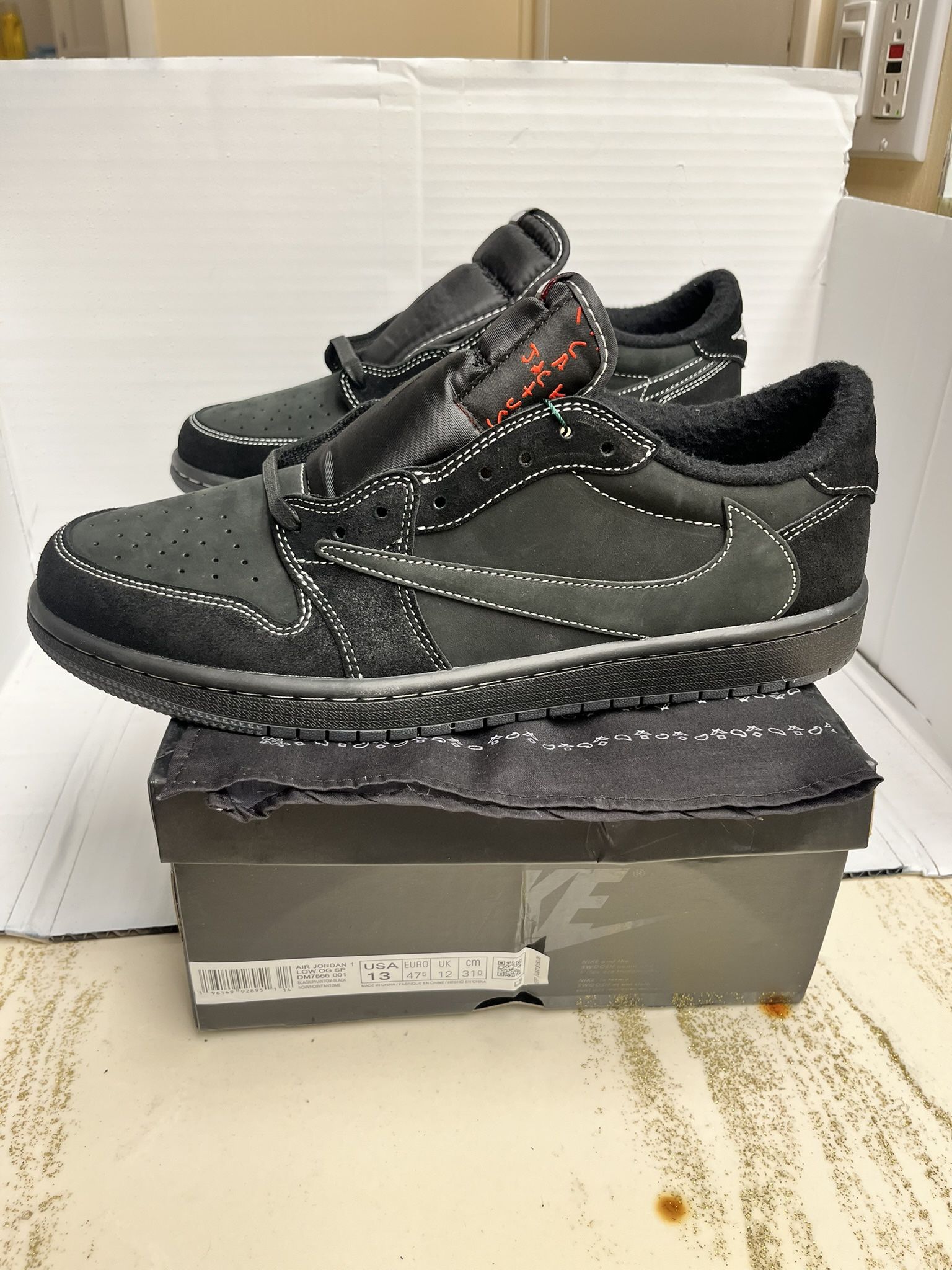 Nike Jordan 1 Low Travis Scott Black Phantom Size 13 + Multiple Sizes Available!