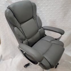 Staples Mcallum Ergonomic Bonded Leather Swivel Manager Chair, Gray