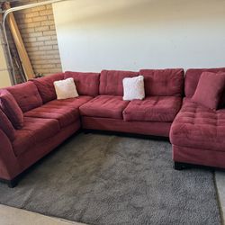 Red Modern Sectional Sofa Couch Lounge Chaise Sala 