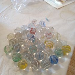 Lot Of 40 Larger Clear Marbles