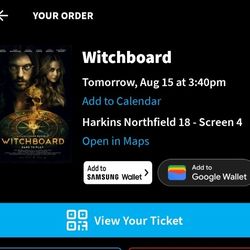 One Free Movie Ticket For Today At 3:40