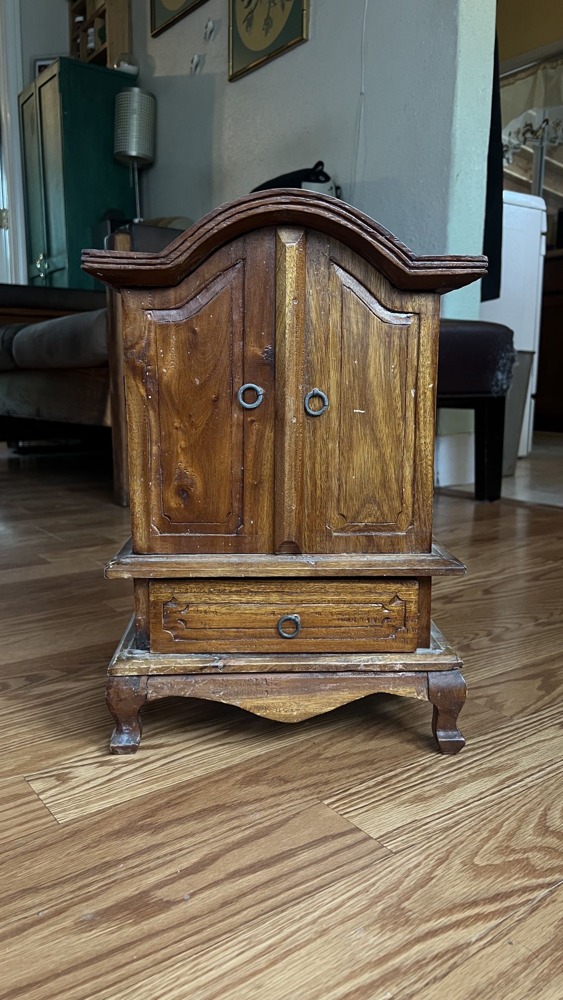 1970s Mahogany Jewelry Armoire World Bazaars Mahogany Jewelry Box