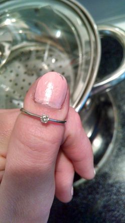 Silver (tiny) diamond ring size 8