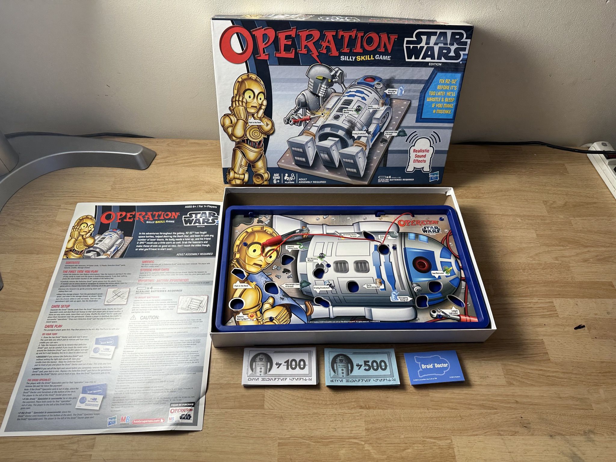 HASBRO OPERATION BOARD GAME - STAR WARS EDITION R2-D2 - COMPLETE! 