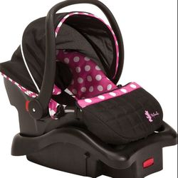 New Disney Baby Minnie Mouse Luxe Adjustable Infant Car Seat, For infants 4 – 22 pounds, Minnie Mouse Silhouette 

