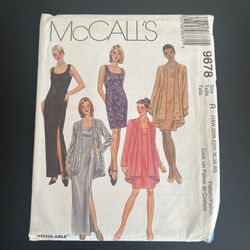 McCalls Sewing Pattern 9678 Size 18-22 Jacket Dress 1998