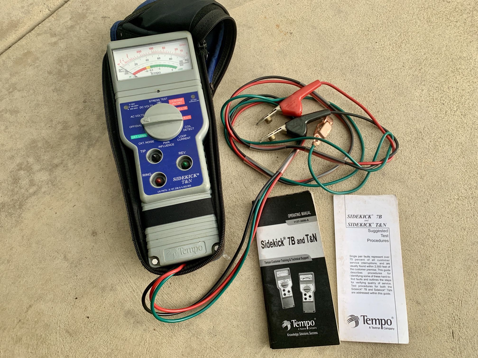 Tempo Sidekick T&N Cable Transmission & Noise Tester with case NICE!