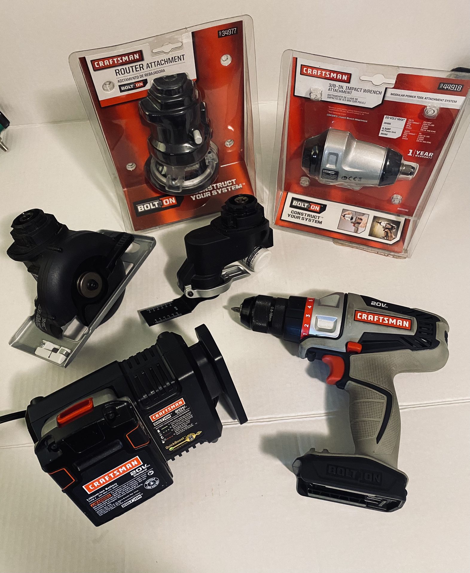 Craftsman Cordless Bolt On Set 7 Pieces