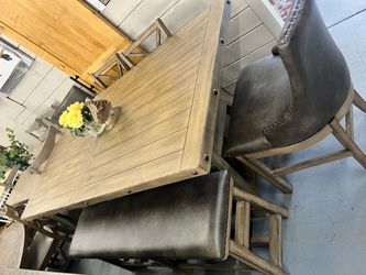 Farmhouse Dining Table with Chairs and Bench,same day delivery,no credit needed , zero money Down