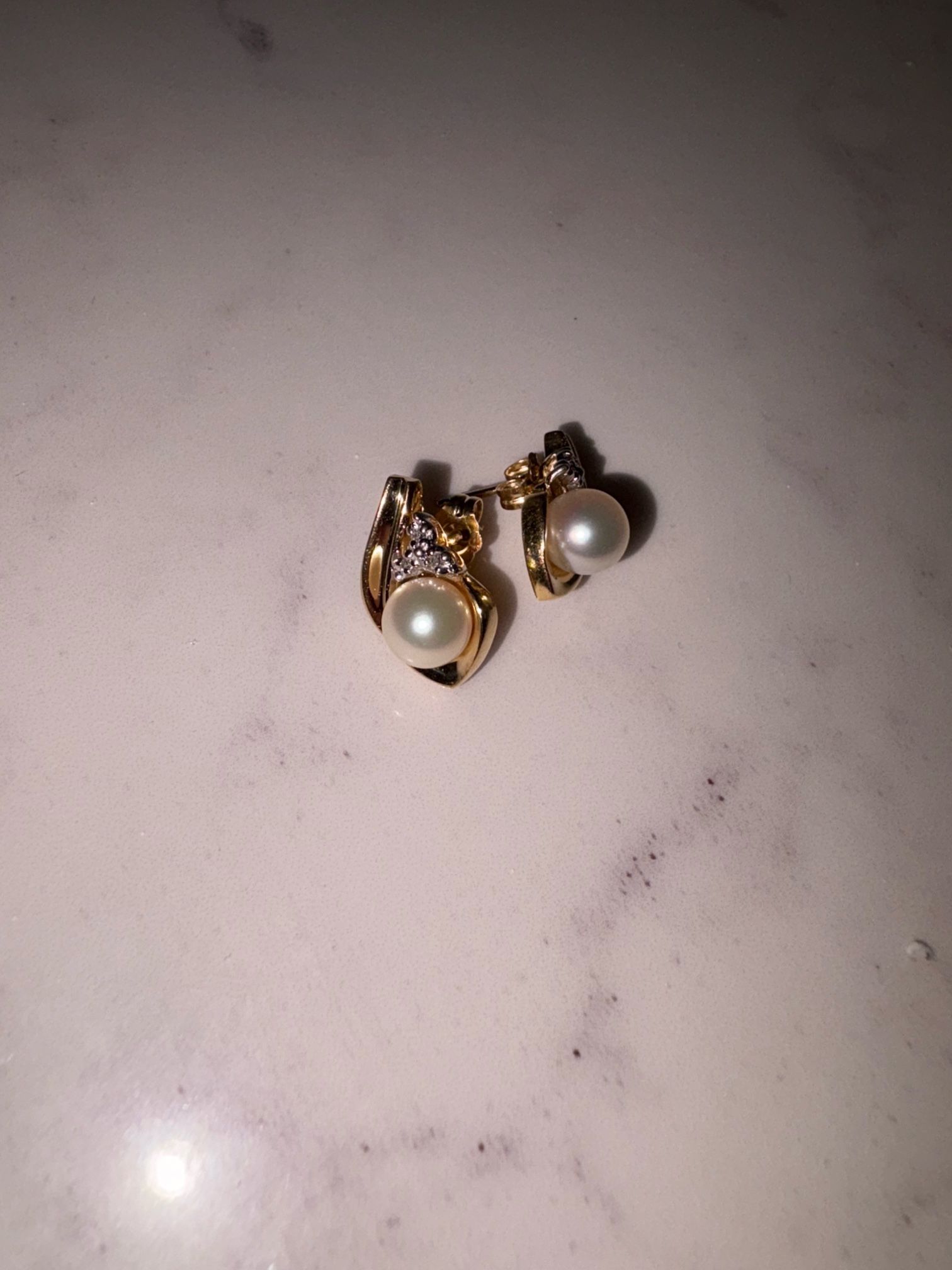 Antique Real Gold Real Pearl Earrings For Sale