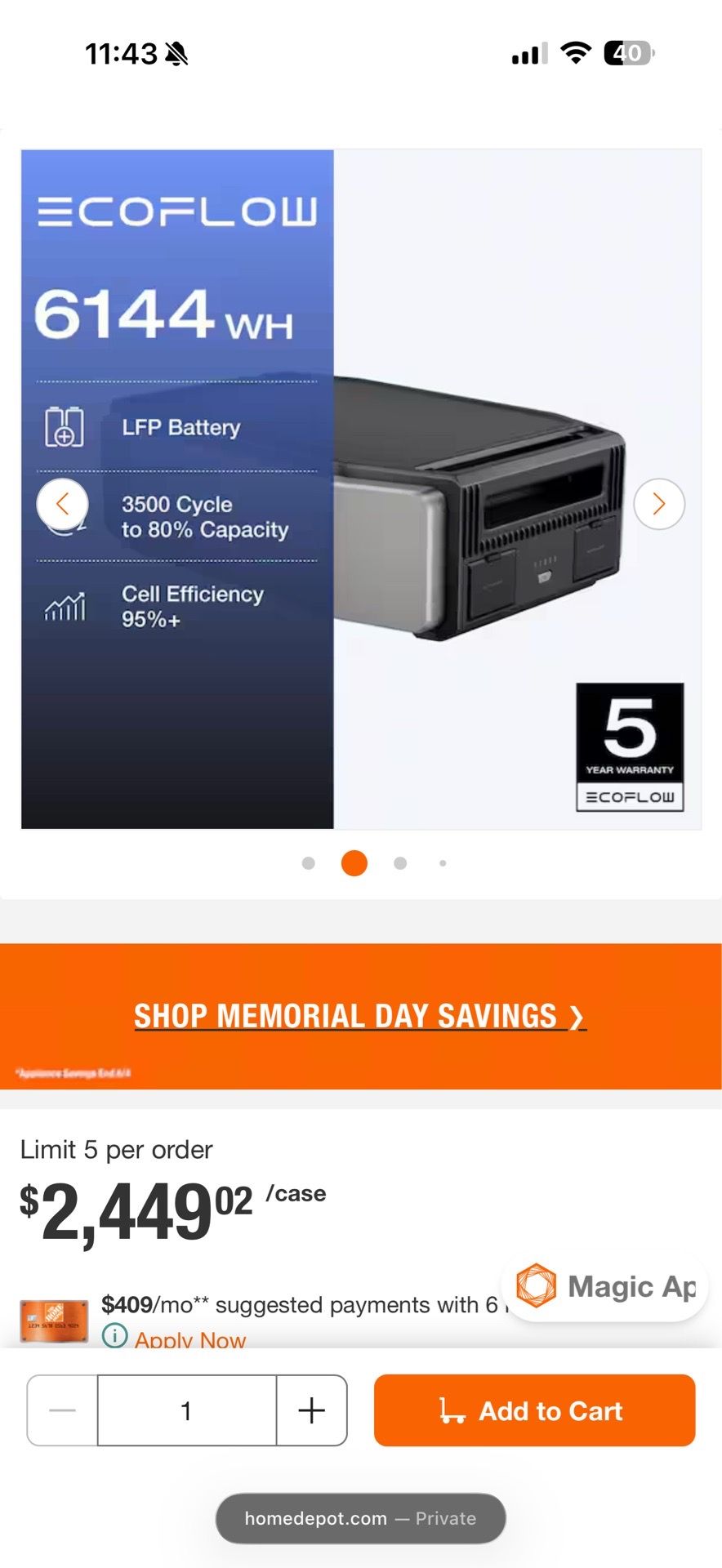 Eco flow delta pro battery generator