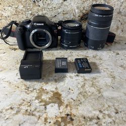 Canon EOS Digital SLR Rebel T3 DS126291 /EOS 1100D + 2 Lenses + 2 Batteries  + Battery Charger