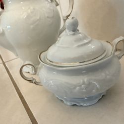 3 Piece Tea Set Sugar And Creamer $35 Firm Made In Poland Never Used 