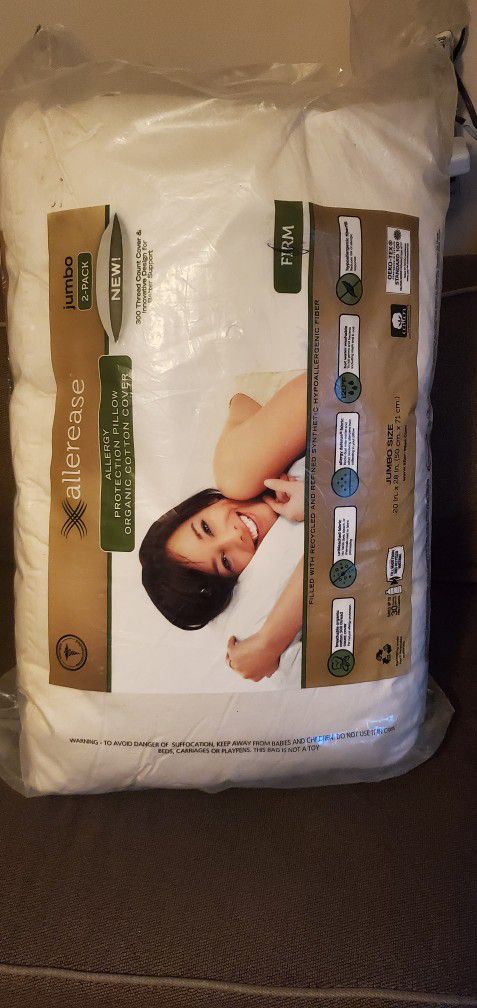 New 2 Pillows Allergen 